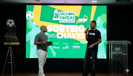 Foto: 2 Mario Love e Marcus Vinícius Athayde no sorteio dos times masculinos